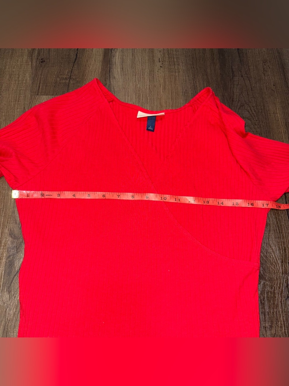 Target Universal Thread Red Ribbed Wrap-Front Women's Top - Picture 5 of 6